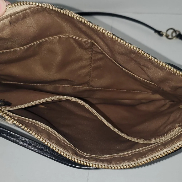 COACH Madison Signature Print Slim File Bag Crossbody Shoulder Bag Black\Tan - Picture 6 of 16